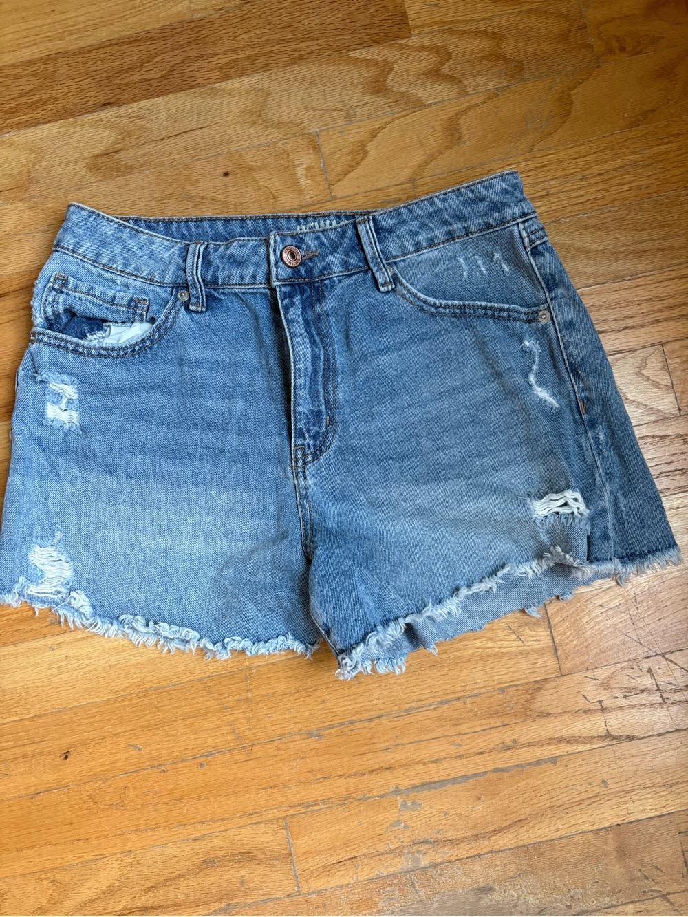 Rewash Super High Rise Blue Distressed Denim Shorts - Size 5/27